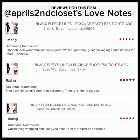 BLACK FLEECE LINED FOOTLESS LEGGINGS TIGHTS - Picture 12 of 13